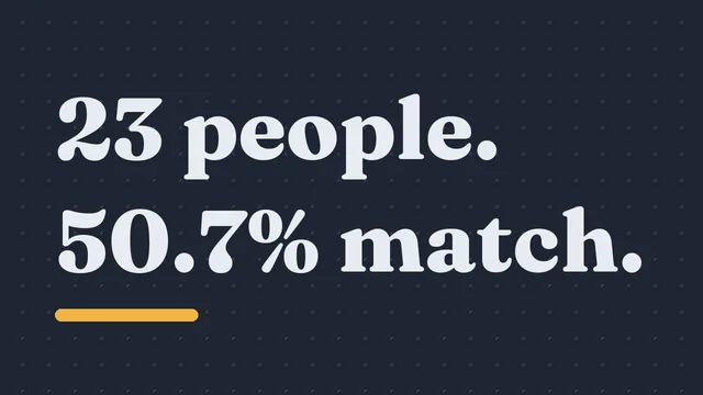 Thumbnail of the video “Why 23 People Are Enough for a 50% Birthday Match”